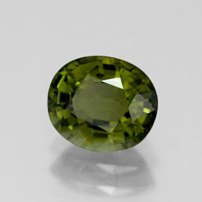 Turmalina verde natural de 1,07 ct, corte óvalo, VVS