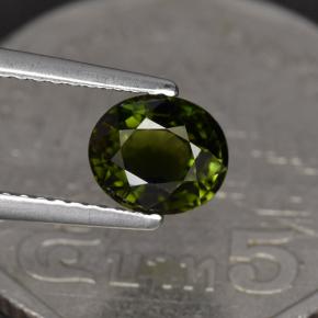 Turmalina verde natural de 1,23 ct, corte óvalo, VVS