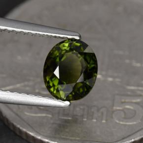 Turmalina verde natural de 1,23 ct, corte óvalo, VVS