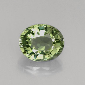 Turmalina verde natural de 0,86 ct, corte óvalo, VVS