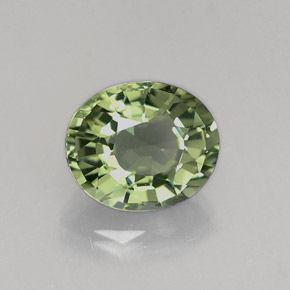 Turmalina verde natural de 0,86 ct, corte óvalo, VVS