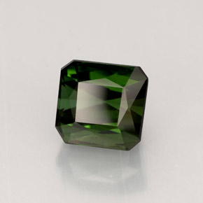 Turmalina verde natural de 2,49 ct, corte esmeralda, VVS