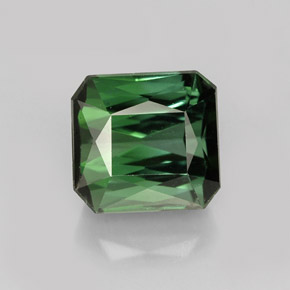 Turmalina verde natural de 2,07 ct, corte esmeralda, VVS