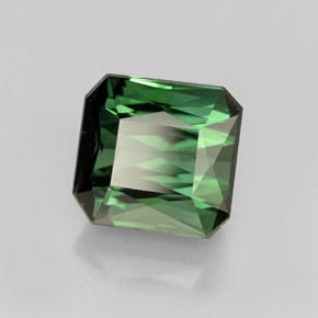 Turmalina verde natural de 2,07 ct, corte esmeralda, VVS