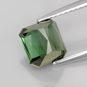 Turmalina verde natural de 2,07 ct, corte esmeralda, VVS