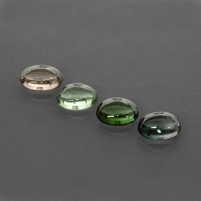 Gemas de turmalina multicolor natural de  ct, corte óvalo, transparente