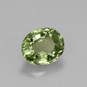 Turmalina verde natural de 1,39 ct, corte óvalo, VVS