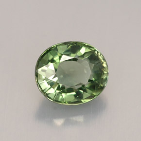 Turmalina verde natural de 1,03 ct, corte óvalo, VVS