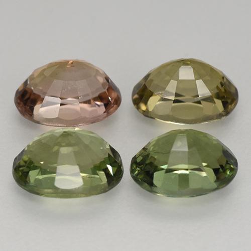 Gemas de turmalina multicolor natural de 2,63 ct, corte óvalo, VVS-VS