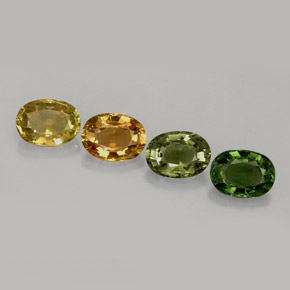 Gemas de turmalina multicolor natural de  ct, corte óvalo, VVS-VS