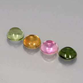 Gemas de turmalina multicolor natural de  ct, corte redondo, transparente