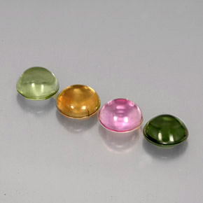 Gemas de turmalina multicolor natural de  ct, corte redondo, transparente