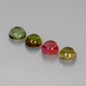 Gemas de turmalina multicolor natural de  ct, corte redondo, transparente
