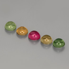 Gemas de turmalina multicolor natural de  ct, corte redondo, transparente