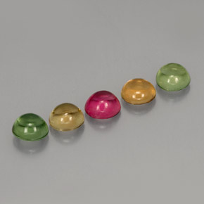 Gemas de turmalina multicolor natural de  ct, corte redondo, transparente
