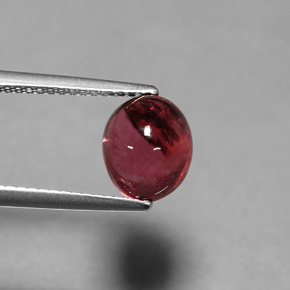 Turmalina rojo natural de 2,76 ct, corte óvalo, transparente