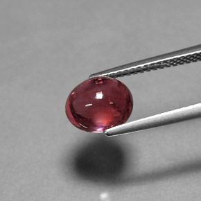 Turmalina rojo natural de 2,76 ct, corte óvalo, transparente