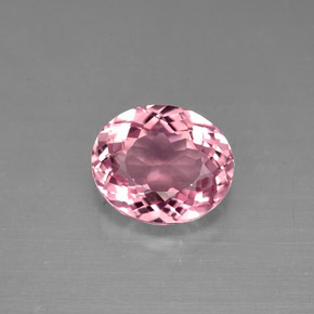 Turmalina rosa natural de 1,48 ct, corte óvalo, VVS-VS