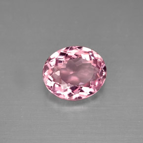 Turmalina rosa natural de 1,48 ct, corte óvalo, VVS-VS