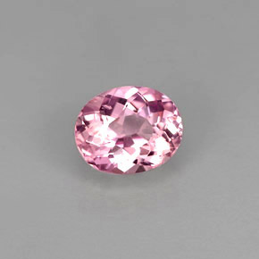 Turmalina rosa natural de 0,83 ct, corte óvalo, VS