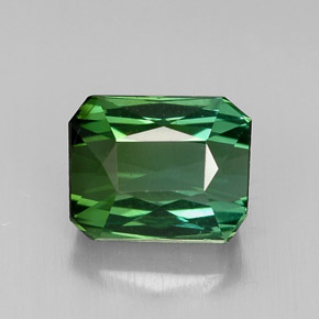 Turmalina verde natural de 1,96 ct, corte esmeralda, VVS-VS