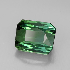 Turmalina verde natural de 1,96 ct, corte esmeralda, VVS-VS