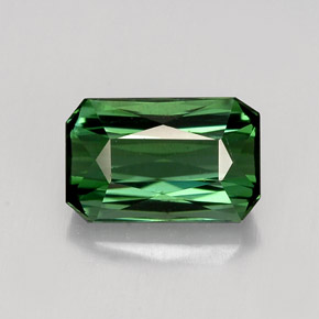 Turmalina verde natural de 1,95 ct, corte esmeralda, VVS