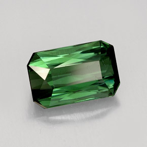 Turmalina verde natural de 1,95 ct, corte esmeralda, VVS