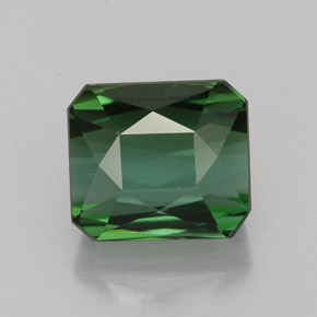 Turmalina verde natural de 2,10 ct, corte esmeralda, VVS