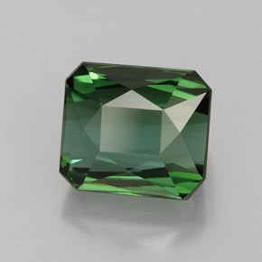 Turmalina verde natural de 2,10 ct, corte esmeralda, VVS