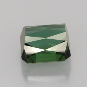Turmalina verde natural de 2,10 ct, corte esmeralda, VVS