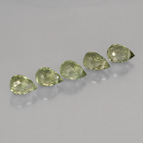 Gemas de turmalina verde natural de  ct, briolette, VVS-VS