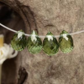 Gemas de turmalina verde natural de 2,12 ct, briolette, VVS-VS