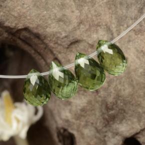 Gemas de turmalina verde natural de 2,12 ct, briolette, VVS-VS