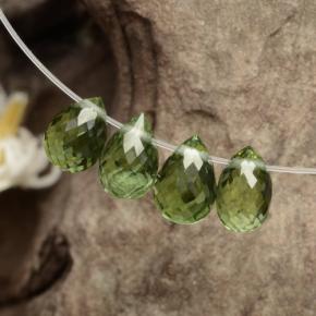 Gemas de turmalina verde natural de 2,12 ct, briolette, VVS-VS