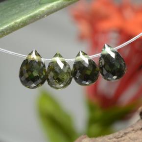 Gemas de turmalina verde natural de  ct, briolette, VVS-VS