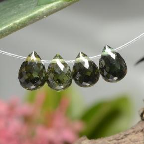 Gemas de turmalina verde natural de  ct, briolette, VVS-VS