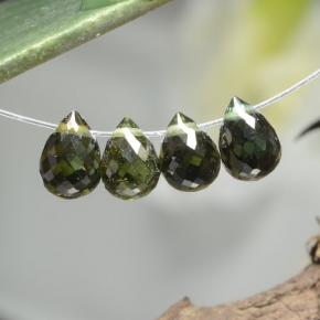 Gemas de turmalina verde natural de  ct, briolette, VVS-VS