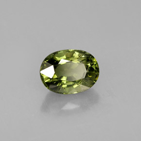 Turmalina verde natural de 1,04 ct, corte óvalo, VS
