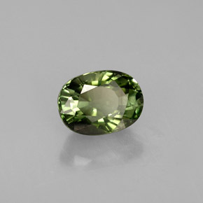 Turmalina verde natural de 1,13 ct, corte óvalo, VVS
