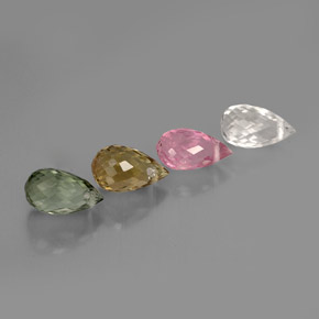 Gemas de turmalina multicolor natural de  ct, briolette, VVS-VS