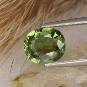 Turmalina verde natural de 1,20 ct, corte óvalo, VVS