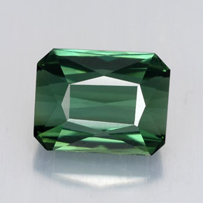 Turmalina verde natural de 2,08 ct, corte esmeralda, VVS