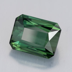 Turmalina verde natural de 2,08 ct, corte esmeralda, VVS