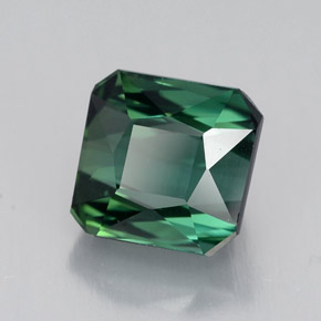 Turmalina verde natural de 1,99 ct, corte esmeralda, VVS