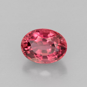 Turmalina rosa natural de 1,33 ct, corte óvalo, VVS-VS