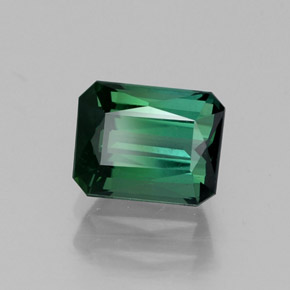 Turmalina verde natural de 1,14 ct, corte esmeralda, VVS
