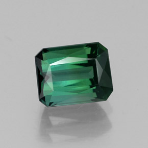 Turmalina verde natural de 1,14 ct, corte esmeralda, VVS