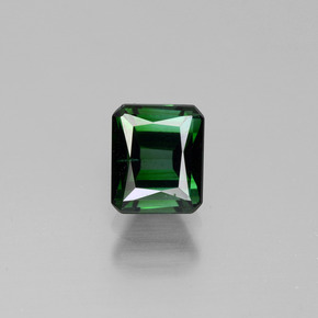 Turmalina verde natural de 1,23 ct, corte esmeralda, VVS