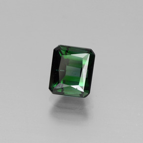 Turmalina verde natural de 1,23 ct, corte esmeralda, VVS